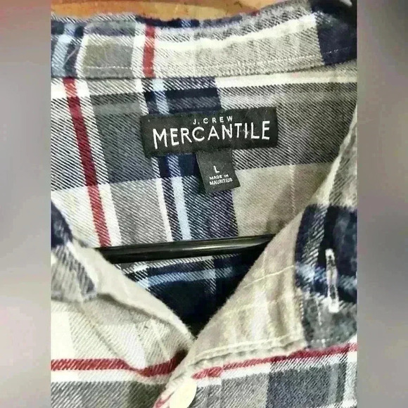 J Crew Mercantile Cotton Plaid Button Down Flannel Size L - Picture 3 of 7